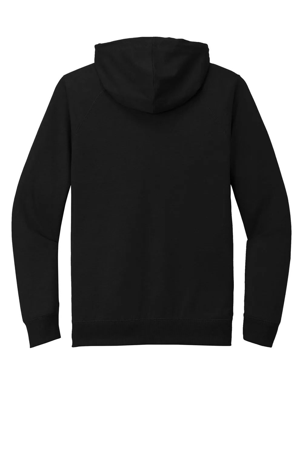 District Mens French Terry Full Zip Hooded Sweatshirt Hoodie w/ Pockets - Black