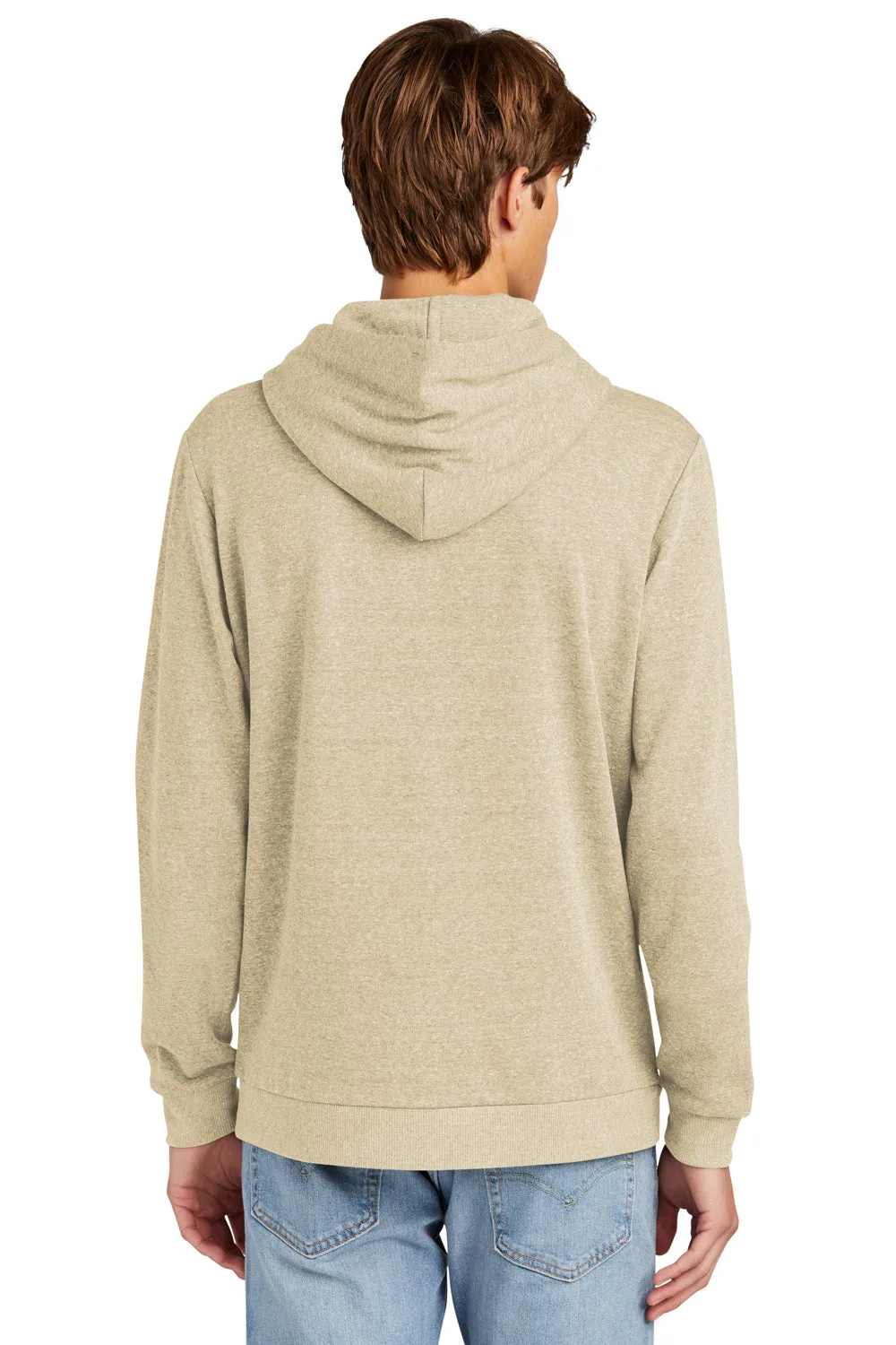 District Mens Perfect Tri Fleece Hooded Sweatshirt Hoodie w/ Pouch Pocket - Heather Desert Tan