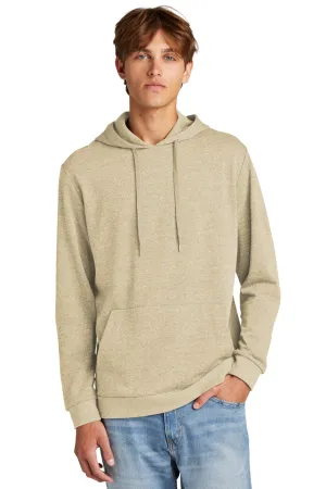District Mens Perfect Tri Fleece Hooded Sweatshirt Hoodie w/ Pouch Pocket - Heather Desert Tan