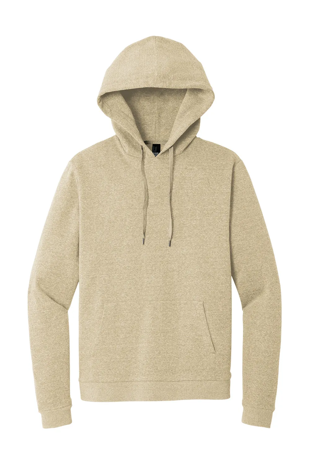 District Mens Perfect Tri Fleece Hooded Sweatshirt Hoodie w/ Pouch Pocket - Heather Desert Tan
