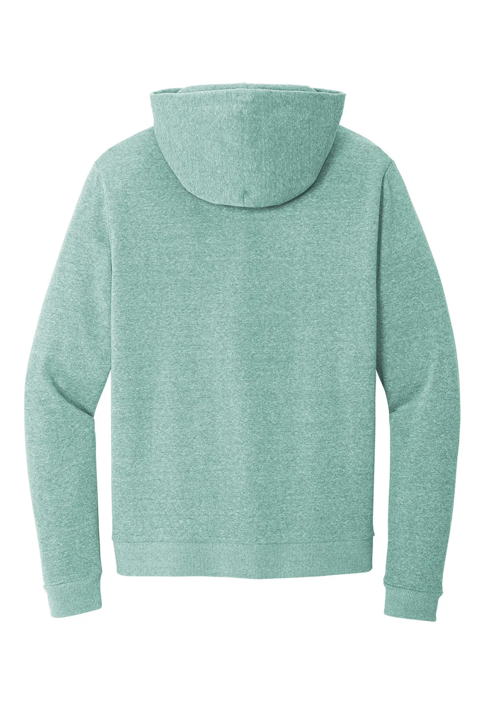 District Mens Perfect Tri Fleece Hooded Sweatshirt Hoodie w/ Pouch Pocket - Heather Eucalyptus Blue