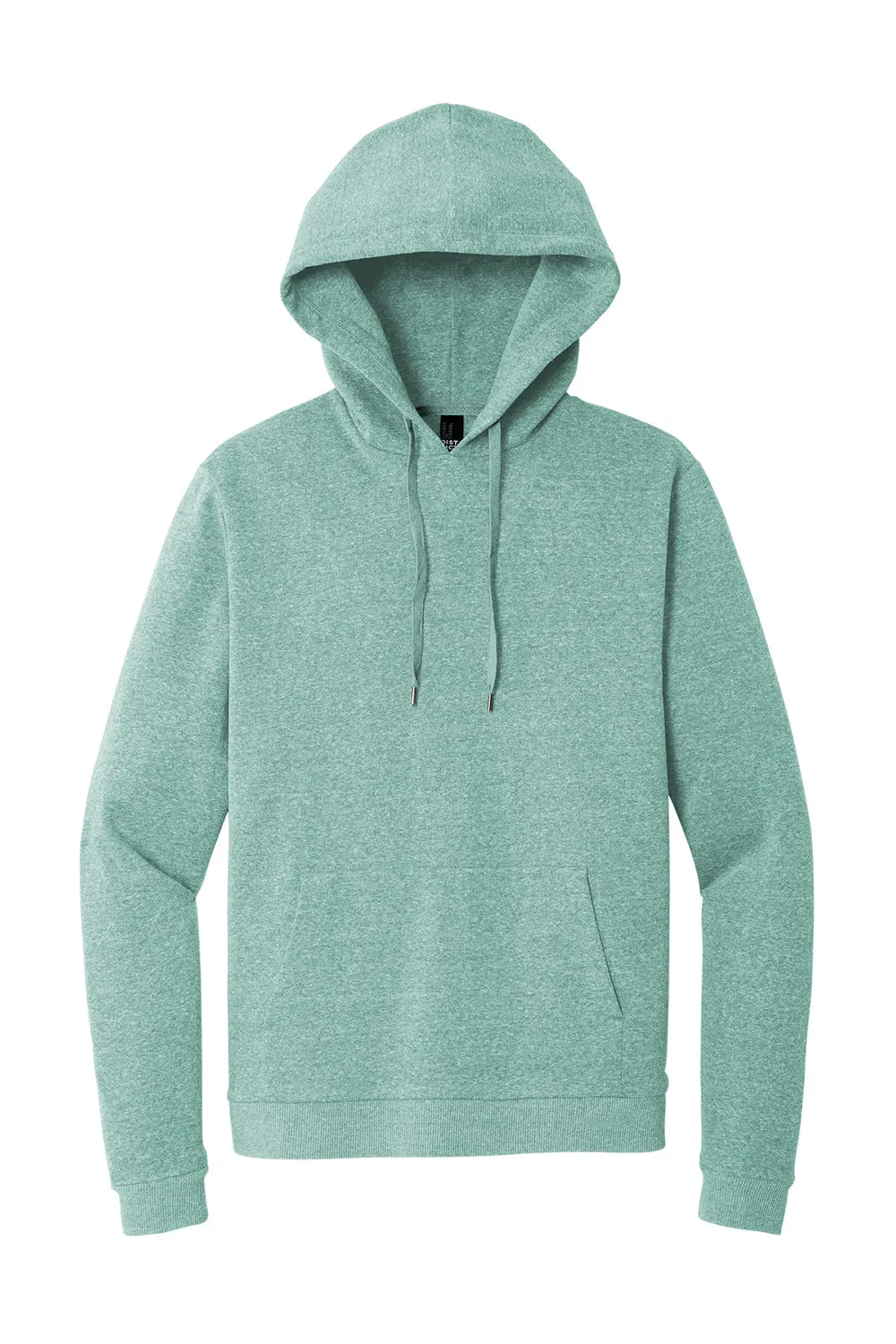District Mens Perfect Tri Fleece Hooded Sweatshirt Hoodie w/ Pouch Pocket - Heather Eucalyptus Blue