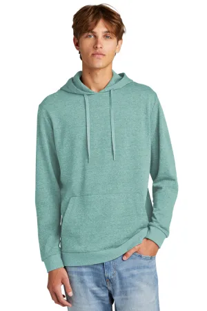 District Mens Perfect Tri Fleece Hooded Sweatshirt Hoodie w/ Pouch Pocket - Heather Eucalyptus Blue