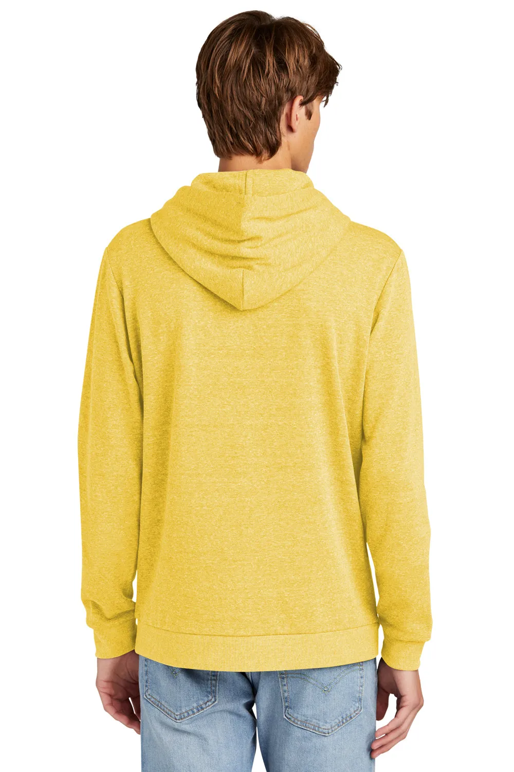 District Mens Perfect Tri Fleece Hooded Sweatshirt Hoodie w/ Pouch Pocket - Heather Ochre Yellow