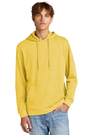 District Mens Perfect Tri Fleece Hooded Sweatshirt Hoodie w/ Pouch Pocket - Heather Ochre Yellow