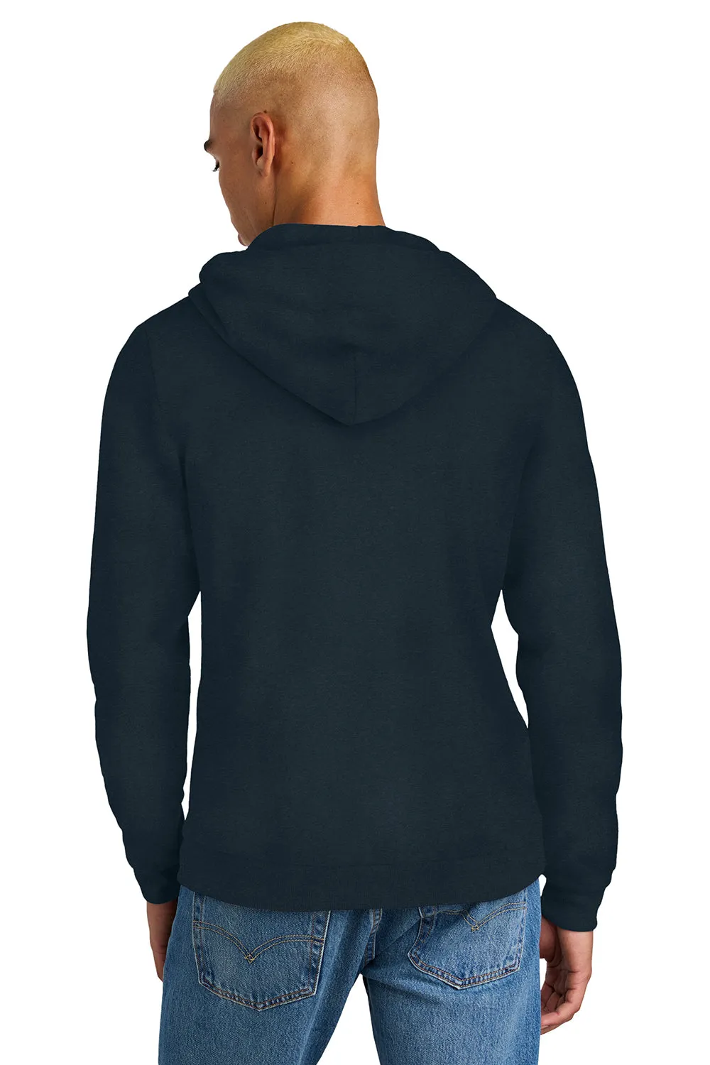 District Mens Perfect Tri Fleece Hooded Sweatshirt Hoodie w/ Pouch Pocket - New Navy Blue