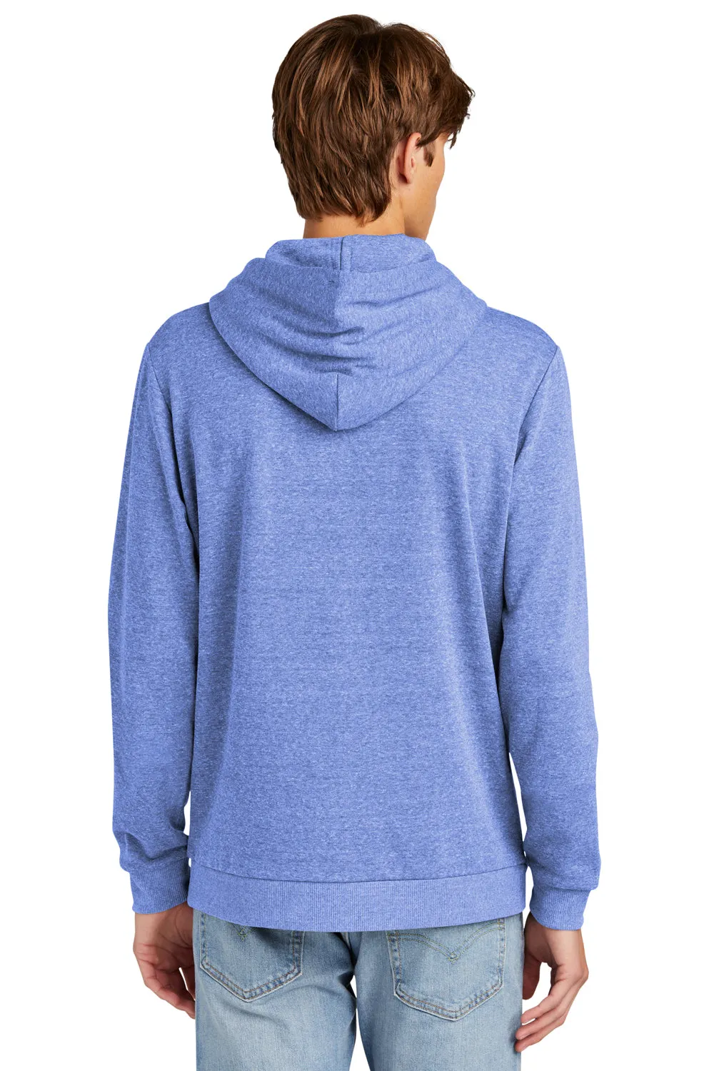 District Mens Perfect Tri Fleece Hooded Sweatshirt Hoodie w/ Pouch Pocket - Royal Blue Frost