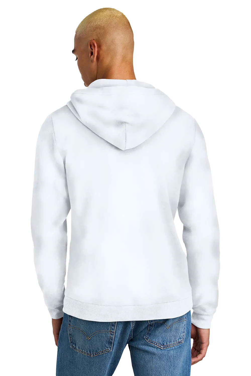 District Mens Perfect Tri Fleece Hooded Sweatshirt Hoodie w/ Pouch Pocket - White