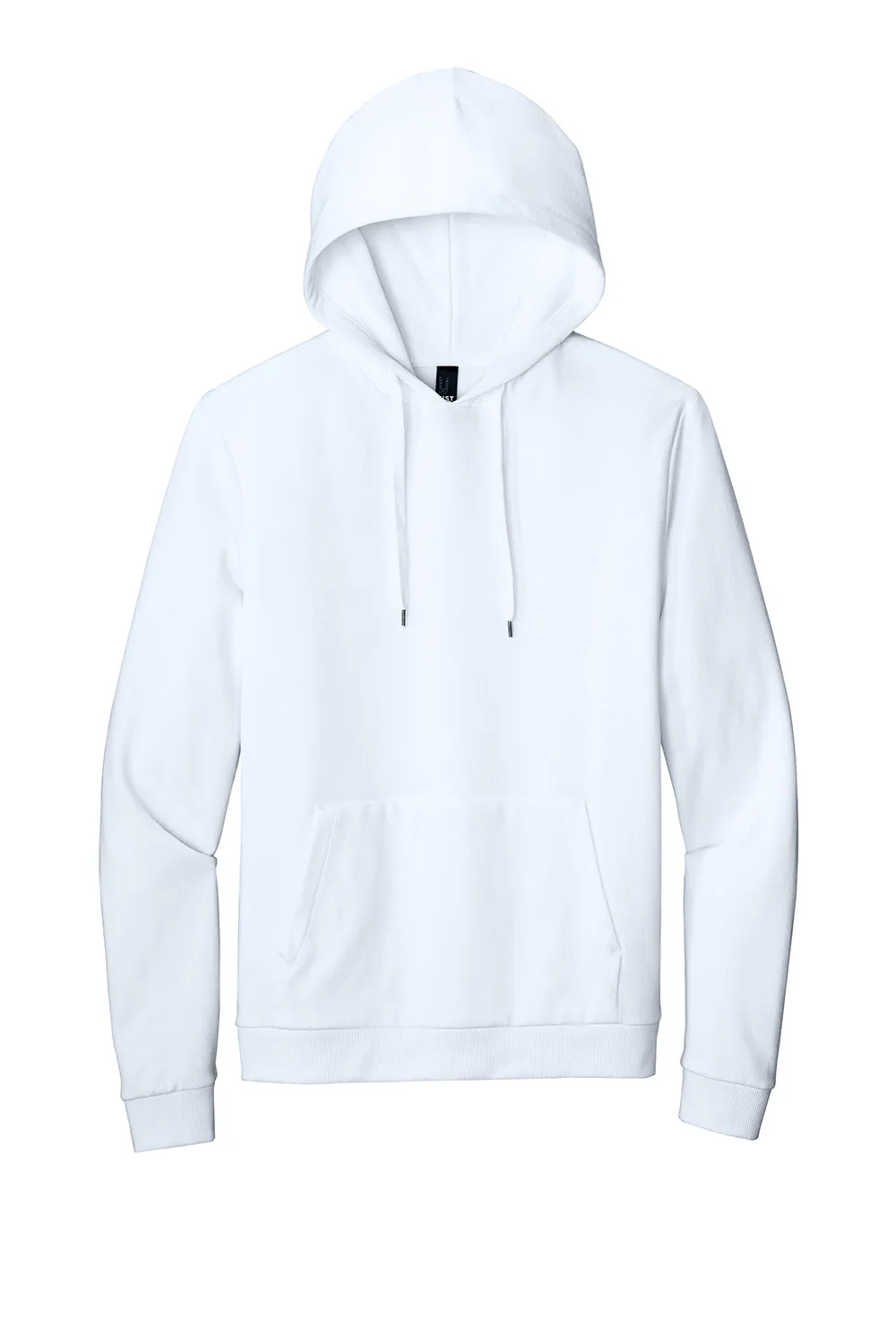 District Mens Perfect Tri Fleece Hooded Sweatshirt Hoodie w/ Pouch Pocket - White