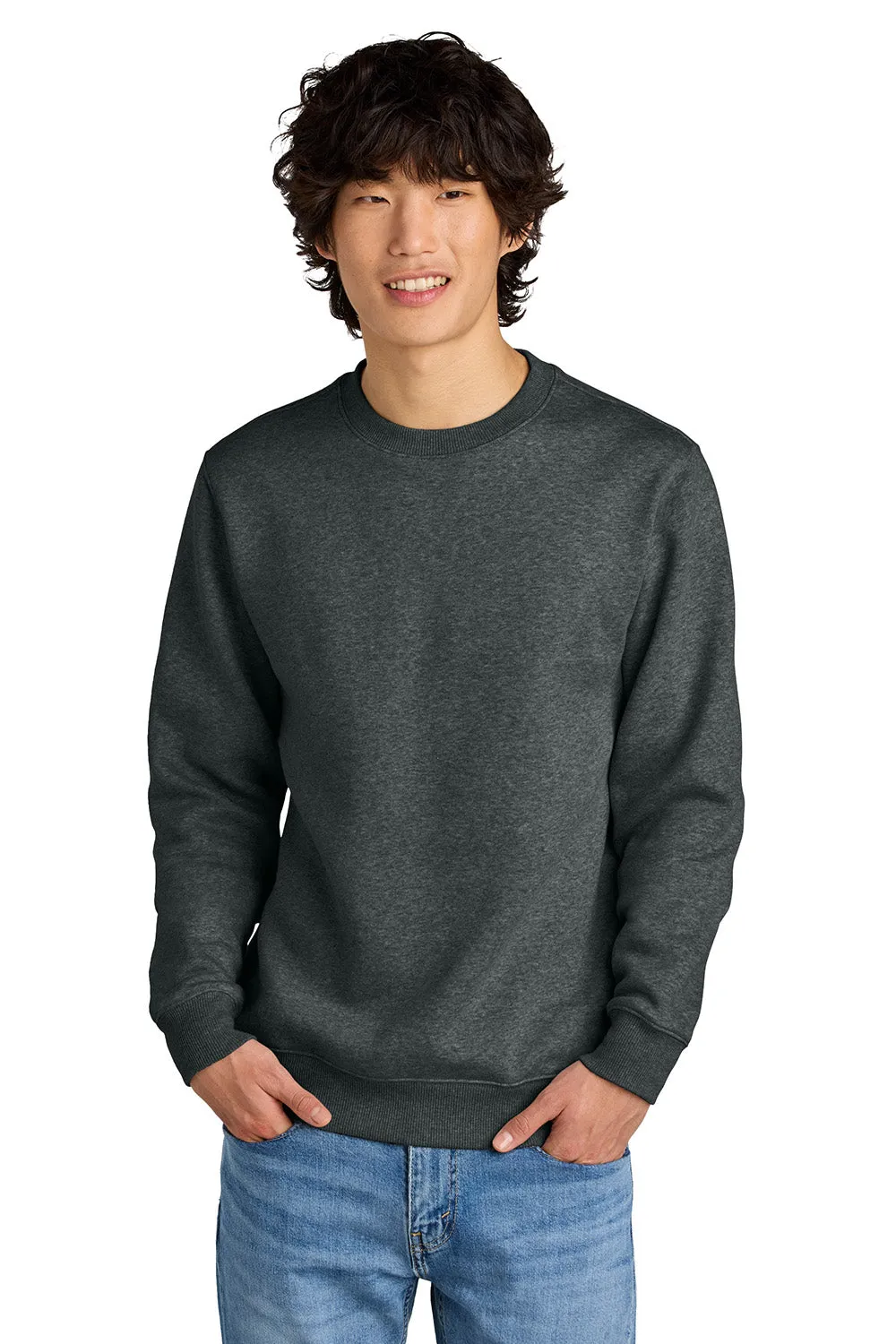 District Mens Perfect Weight Fleece Crewneck Sweatshirt - Heather Charcoal Grey