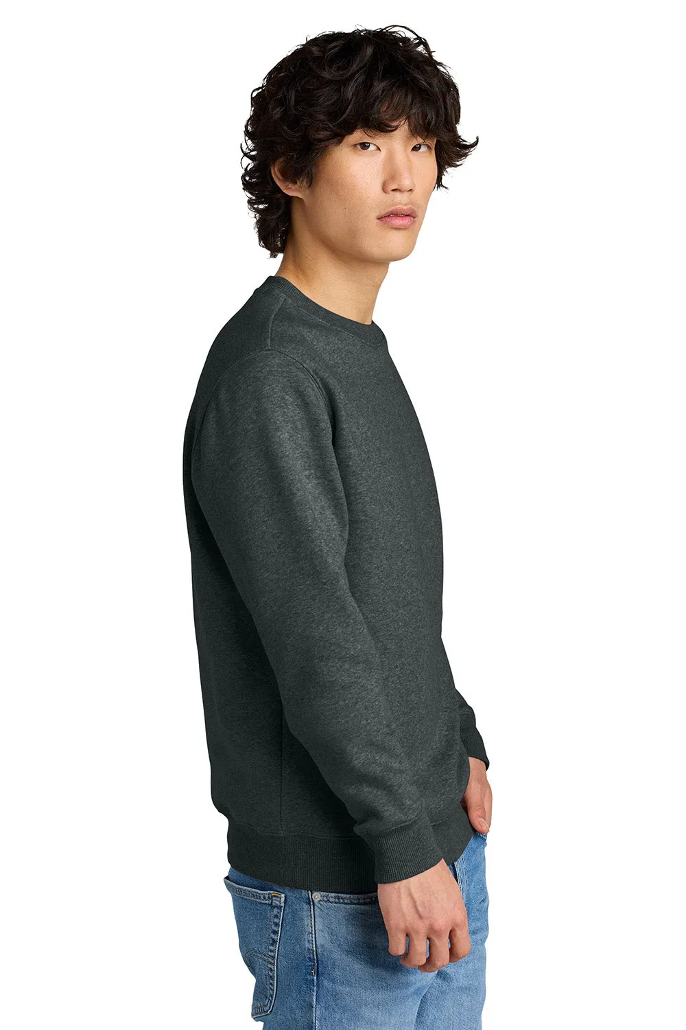 District Mens Perfect Weight Fleece Crewneck Sweatshirt - Heather Charcoal Grey
