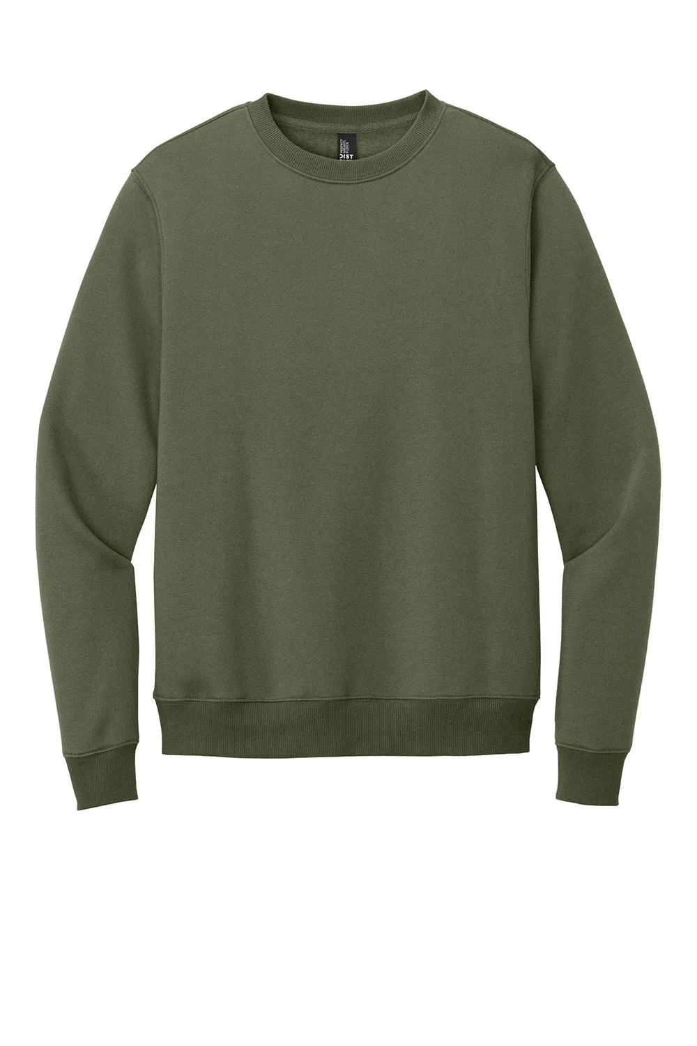 District Mens Perfect Weight Fleece Crewneck Sweatshirt - Military Green