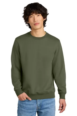 District Mens Perfect Weight Fleece Crewneck Sweatshirt - Military Green