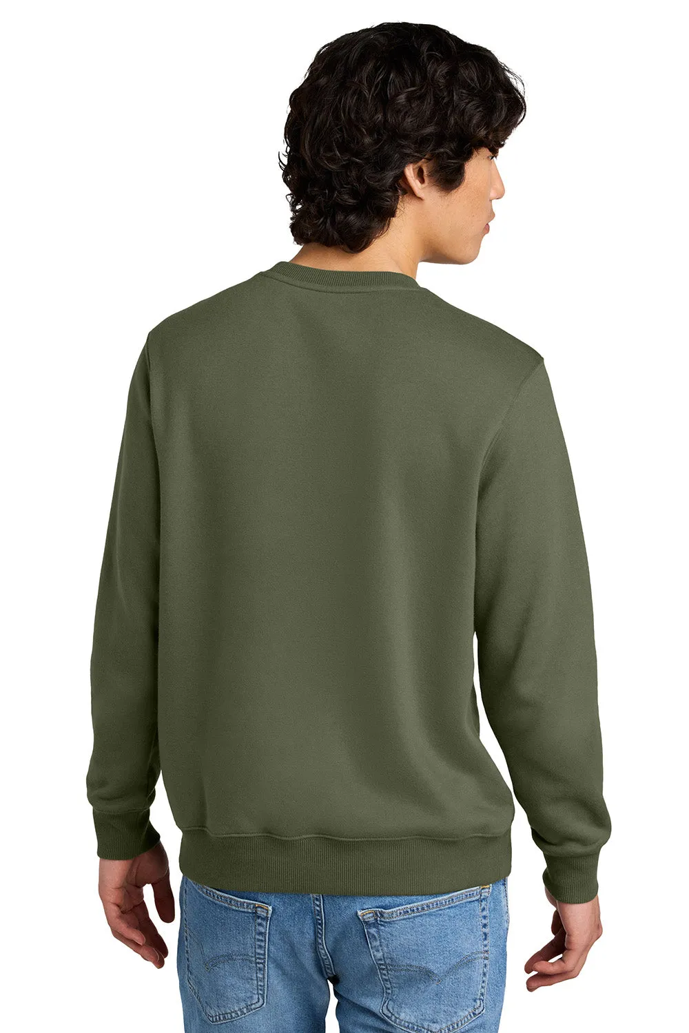 District Mens Perfect Weight Fleece Crewneck Sweatshirt - Military Green