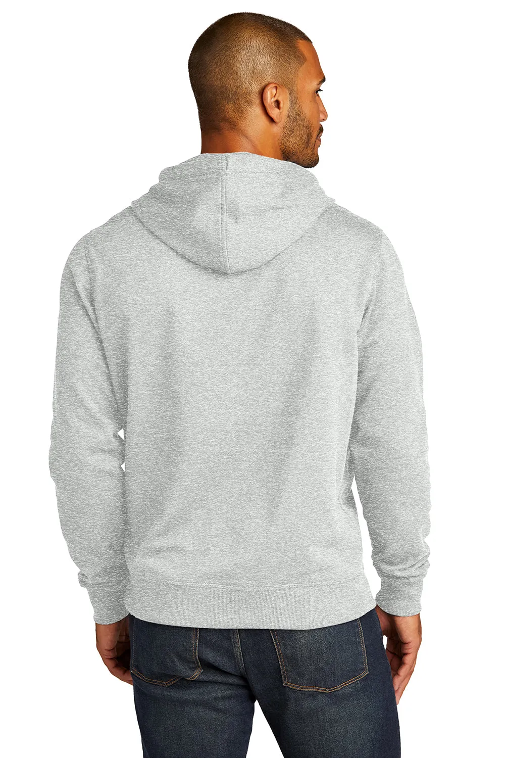 District Mens Re-Fleece Hooded Sweatshirt Hoodie w/ Pouch Pocket - Ash Grey