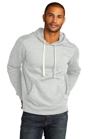 District Mens Re-Fleece Hooded Sweatshirt Hoodie w/ Pouch Pocket - Ash Grey