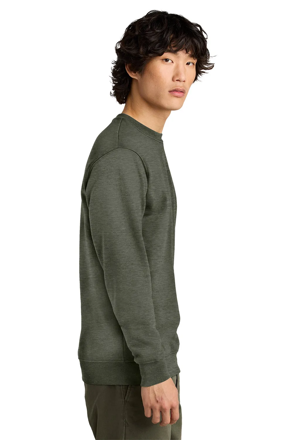 District Mens Very Important Fleece Crewneck Sweatshirt - Heather Olive Green