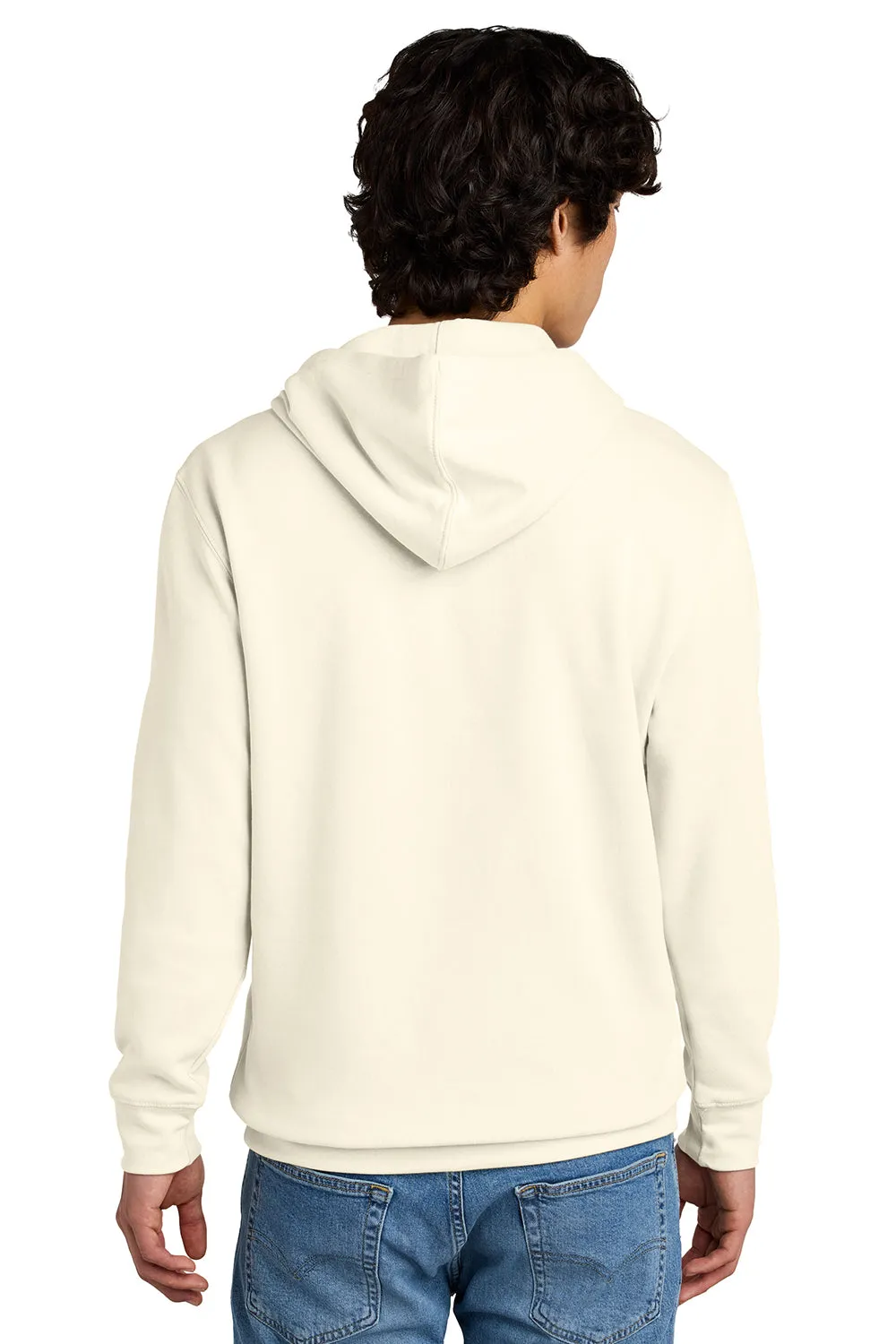 District Mens Very Important Fleece Hooded Sweatshirt Hoodie w/ Pouch Pocket - Gardenia