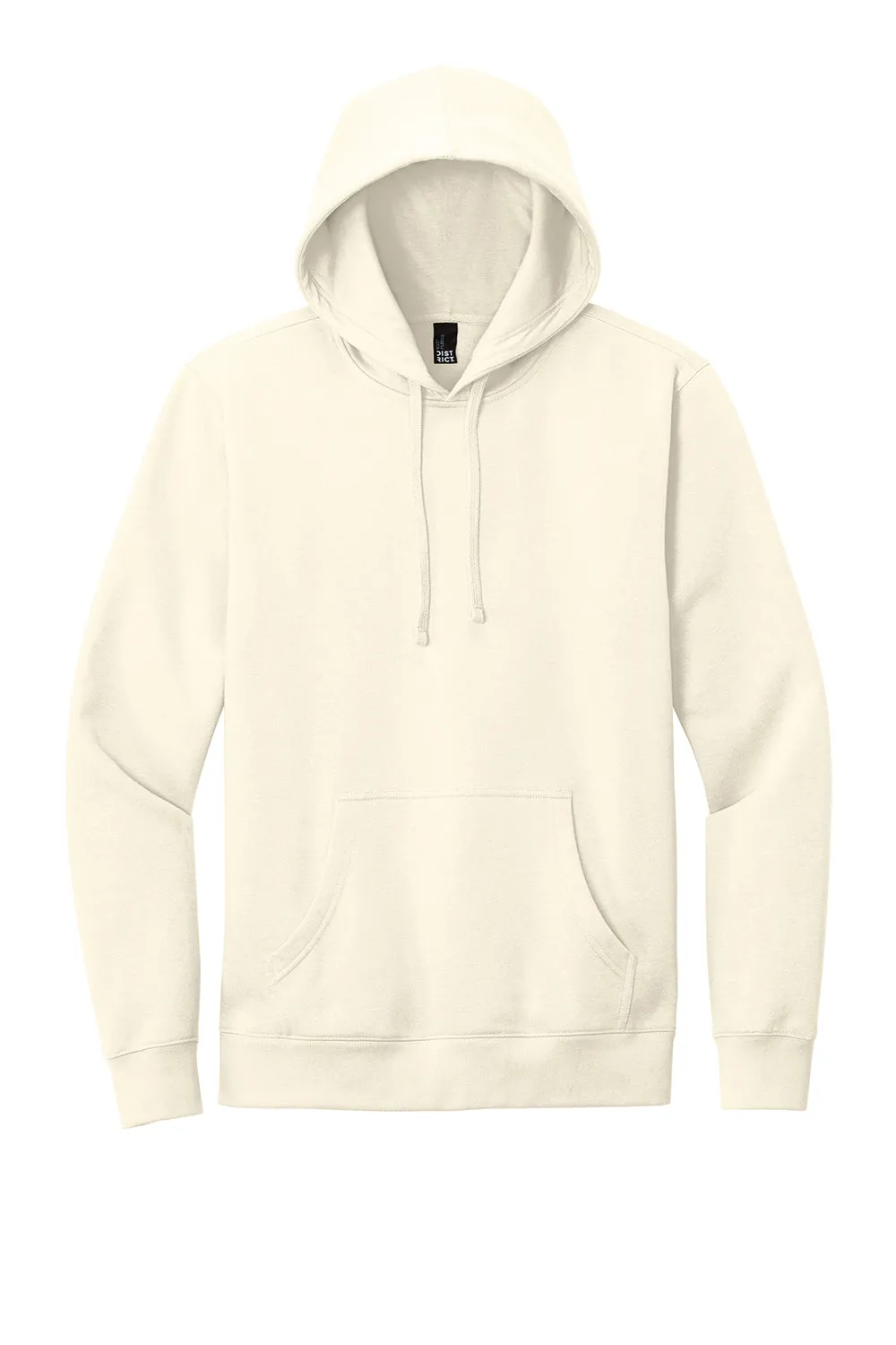 District Mens Very Important Fleece Hooded Sweatshirt Hoodie w/ Pouch Pocket - Gardenia