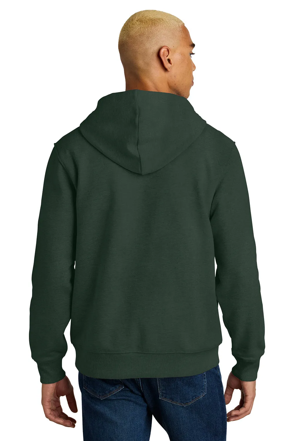 District Mens V.I.T. Heavyweight Fleece Hooded Sweatshirt Hoodie w/ Pouch Pocket - Forest Green