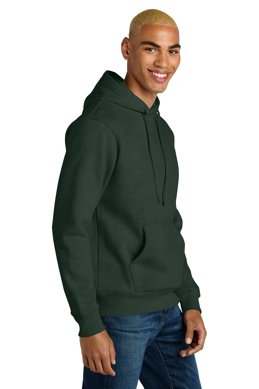 District Mens V.I.T. Heavyweight Fleece Hooded Sweatshirt Hoodie w/ Pouch Pocket - Forest Green