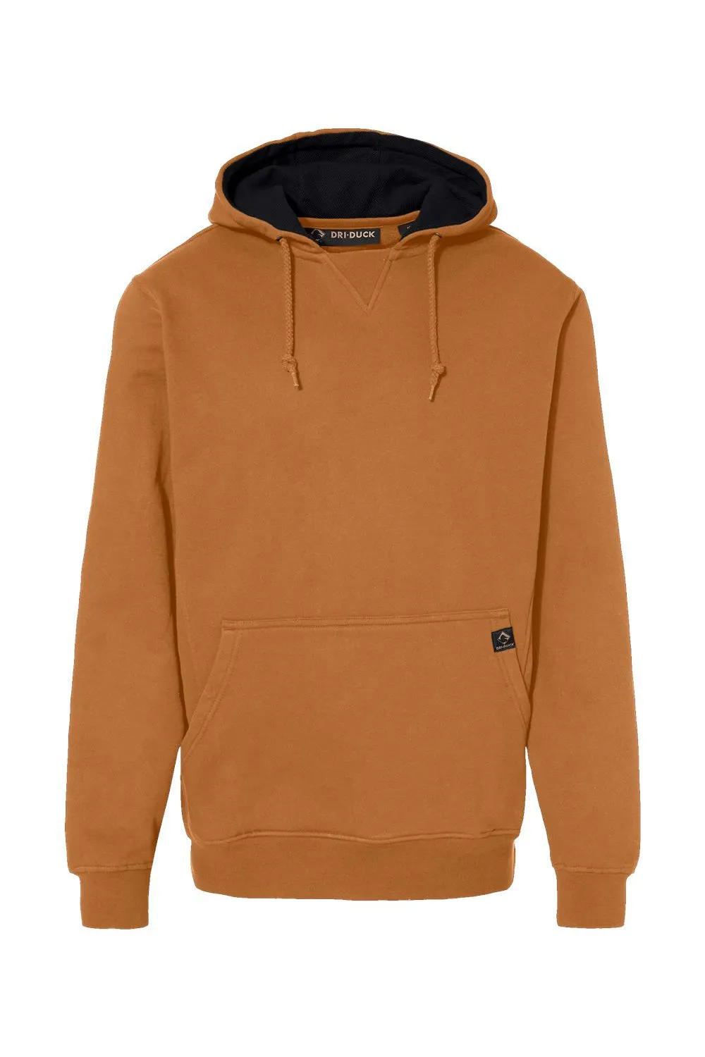 Dri Duck Mens Woodland Fleece Hooded Sweatshirt Hoodie w/ Pouch Pocket - Saddle Brown