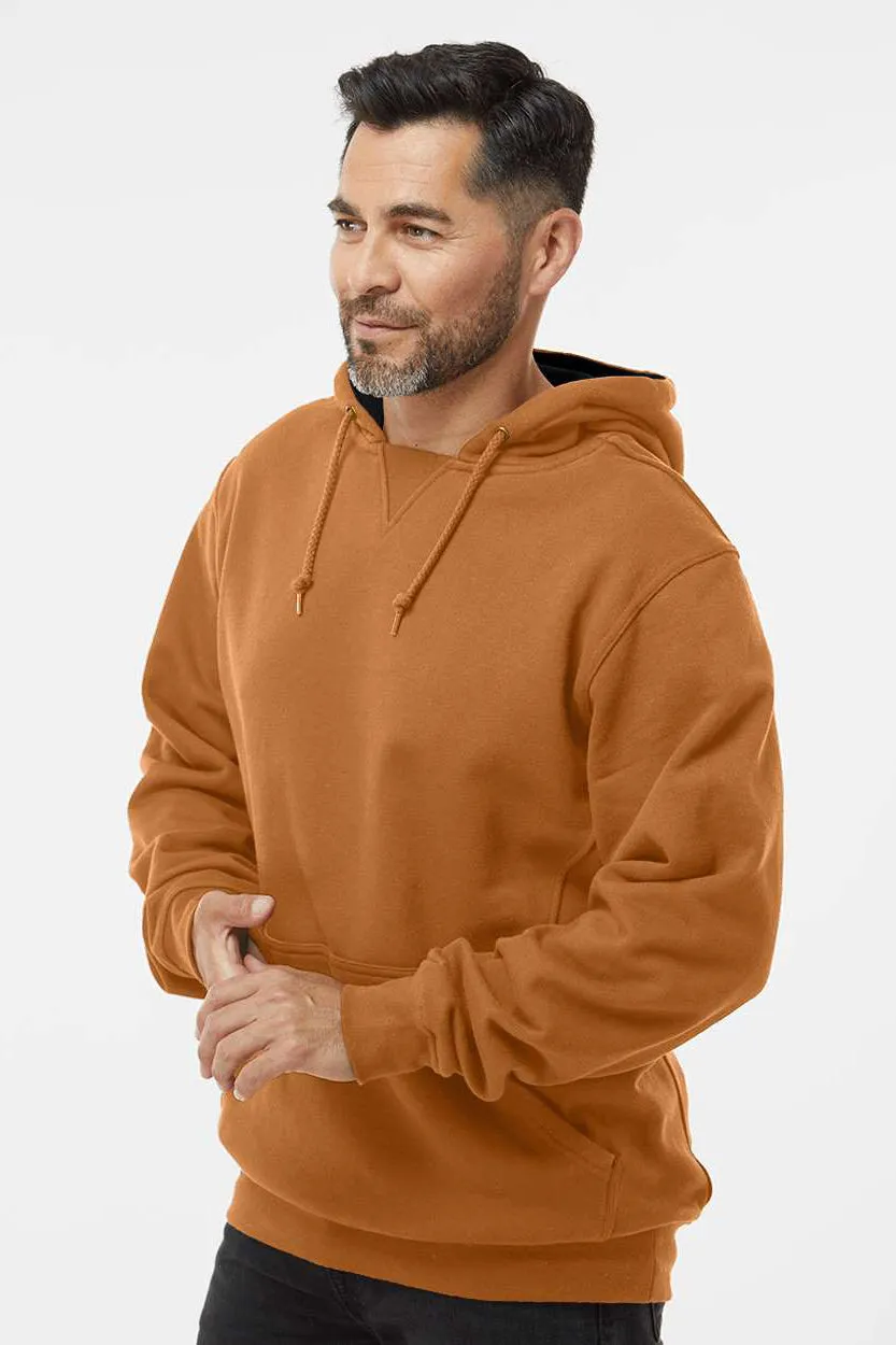 Dri Duck Mens Woodland Fleece Hooded Sweatshirt Hoodie w/ Pouch Pocket - Saddle Brown