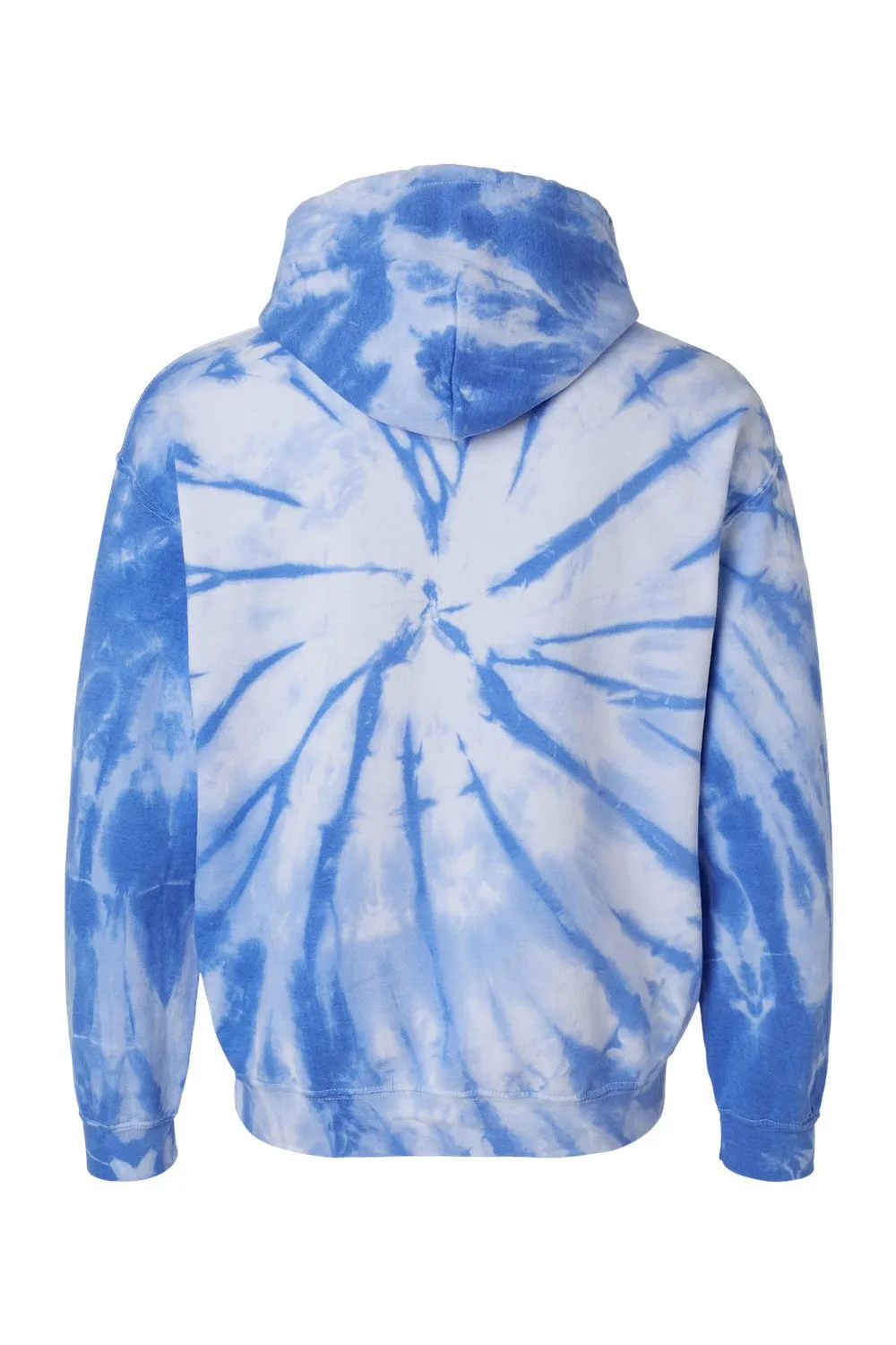 Dyenomite Mens Blended Tie Dyed Hooded Sweatshirt Hoodie w/ Pouch Pocket - Royal Blue