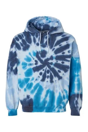 Dyenomite Mens Blended Tie Dyed Hooded Sweatshirt Hoodie w/ Pouch Pocket - Stillwater