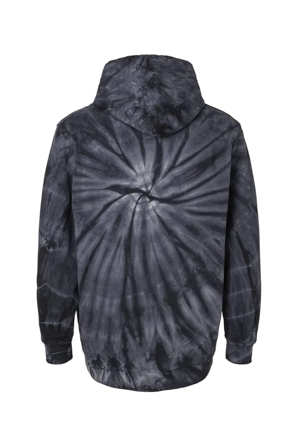 Dyenomite Mens Cyclone Tie Dyed Hooded Sweatshirt Hoodie w/ Pouch Pocket - Black
