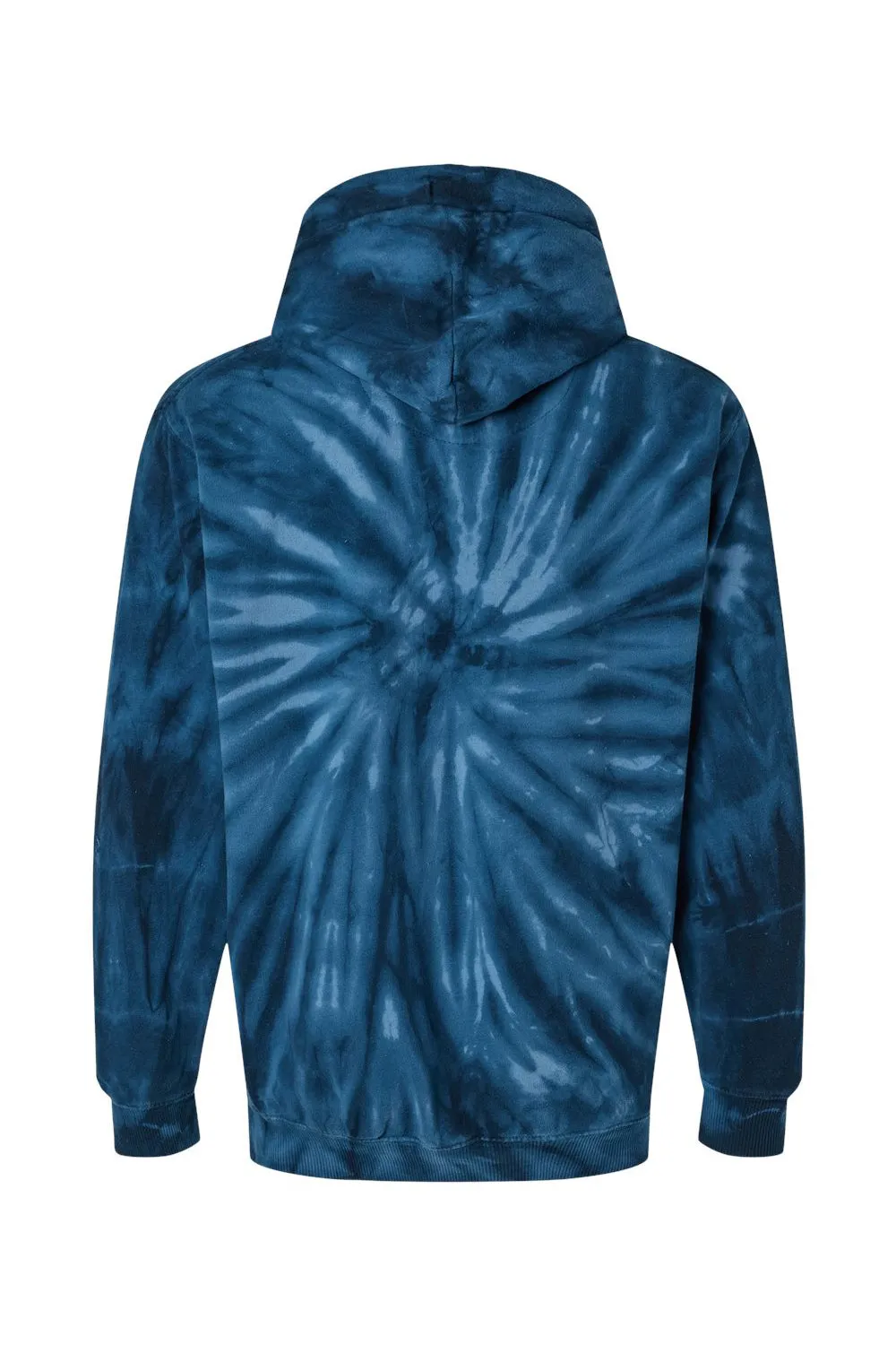 Dyenomite Mens Cyclone Tie Dyed Hooded Sweatshirt Hoodie w/ Pouch Pocket - Navy Blue