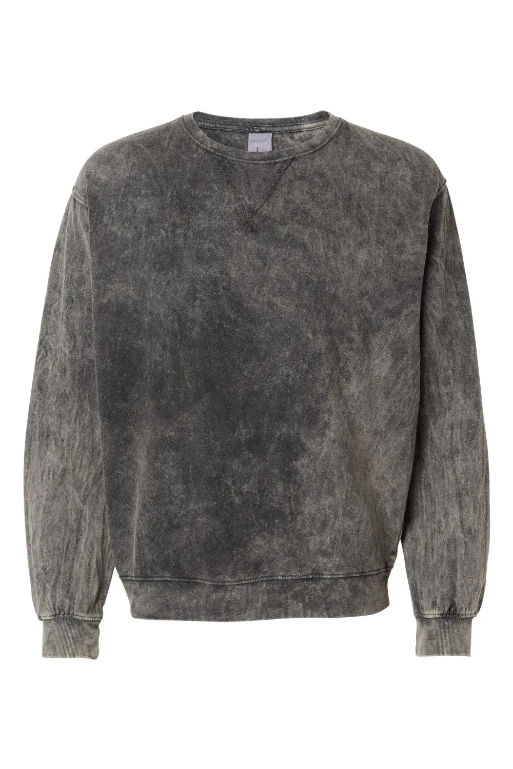Dyenomite Mens Premium Fleece Mineral Wash Crewneck Sweatshirt - Grey Mineral Wash