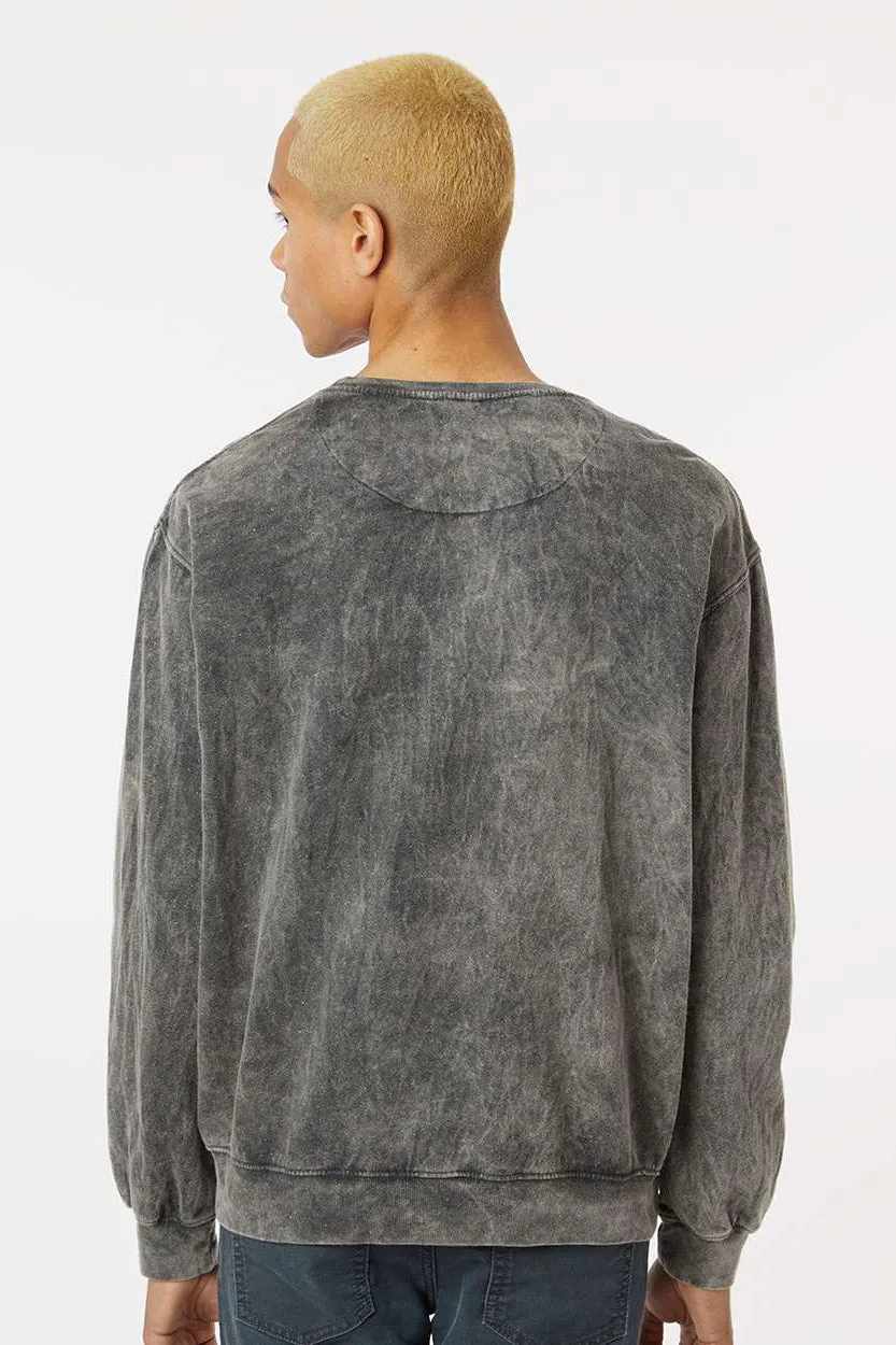 Dyenomite Mens Premium Fleece Mineral Wash Crewneck Sweatshirt - Grey Mineral Wash