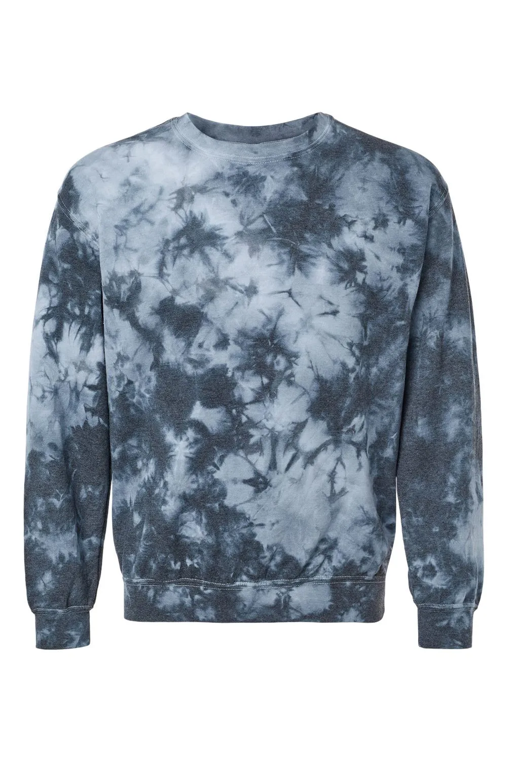 Dyenomite Mens Tie Dyed Crewneck Sweatshirt - Black Crystal