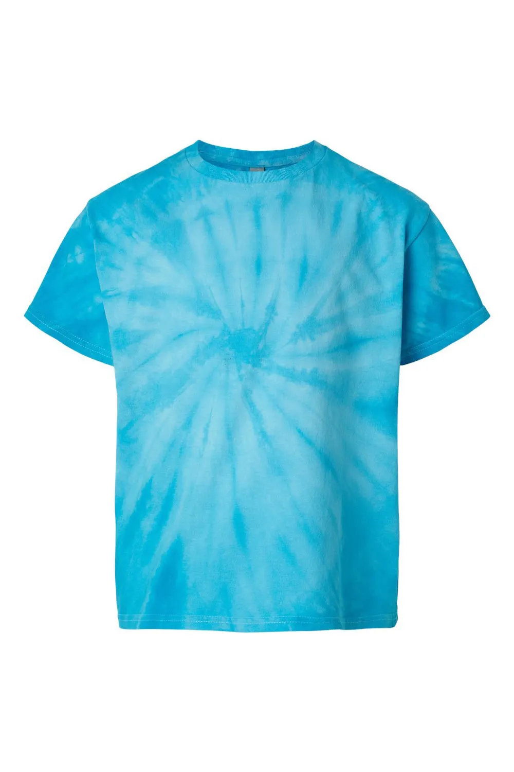 Dyenomite Youth Cyclone Pinwheel Tie Dyed Short Sleeve Crewneck T-Shirt - Turquoise