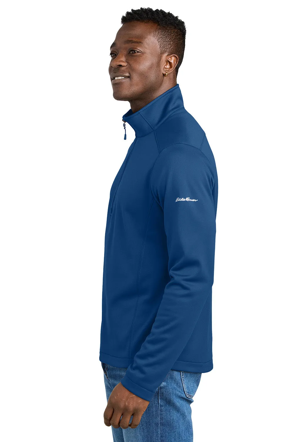 Eddie Bauer Mens Smooth Fleece 1/4 Zip Sweatshirt - Cobalt Blue
