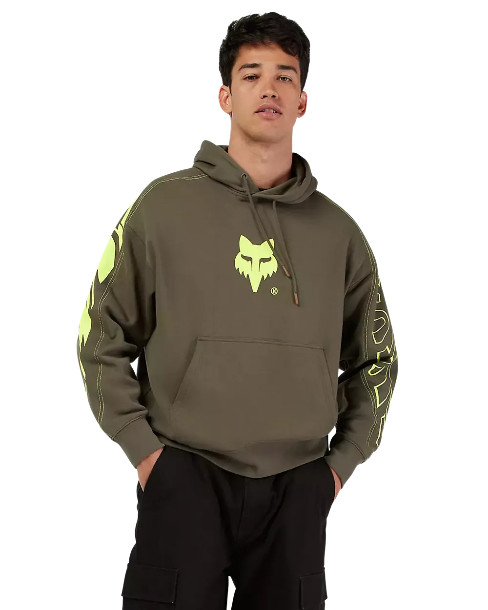Elevated Oversized Pullover Hoodie in Military Green
