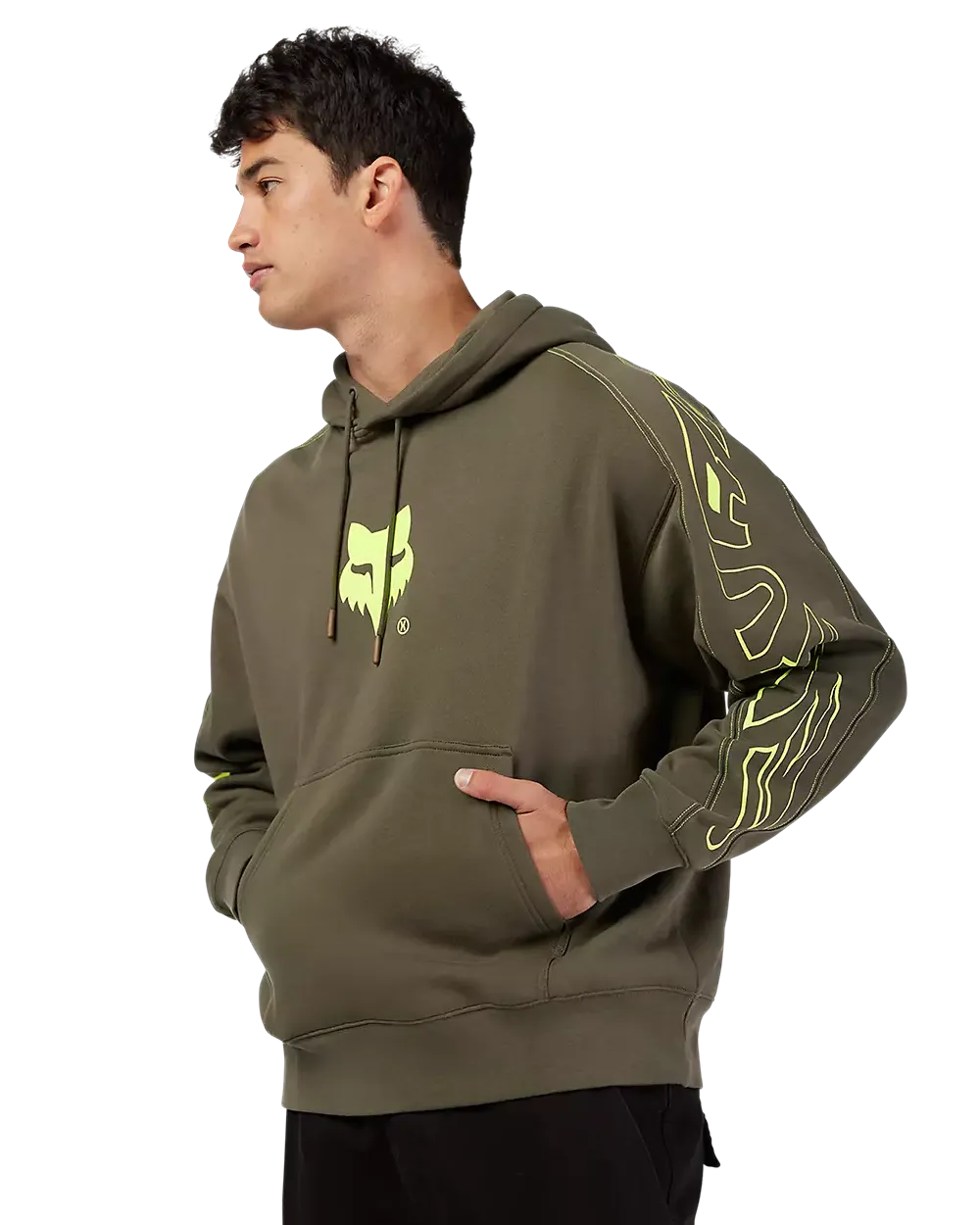 Elevated Oversized Pullover Hoodie in Military Green