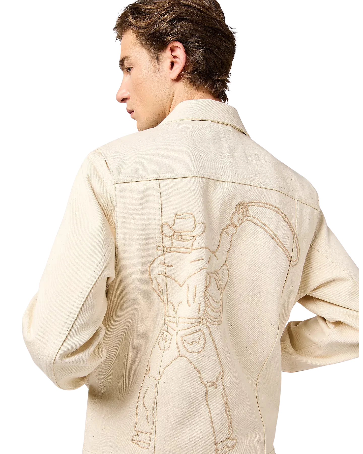 Embroidered Jacket in Ecru