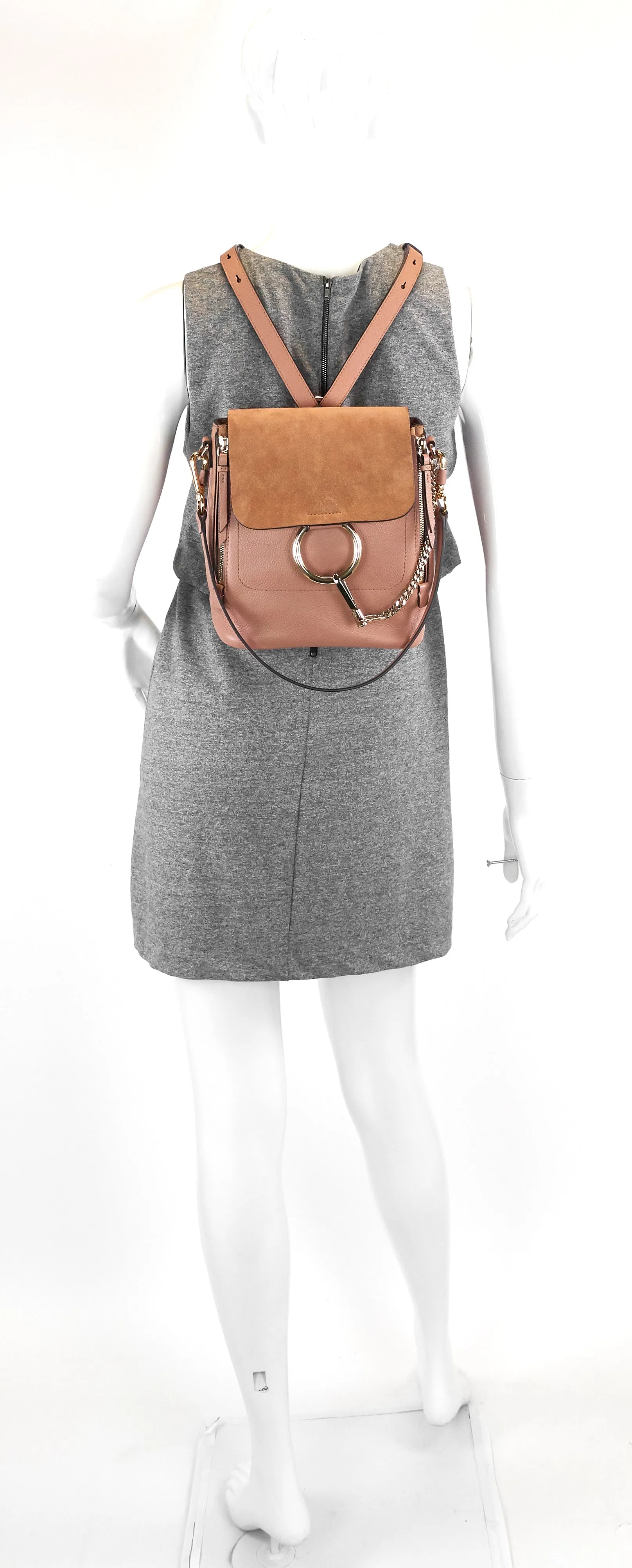 Faye Calfskin and Suede Backpack Bag Bags_Chloé