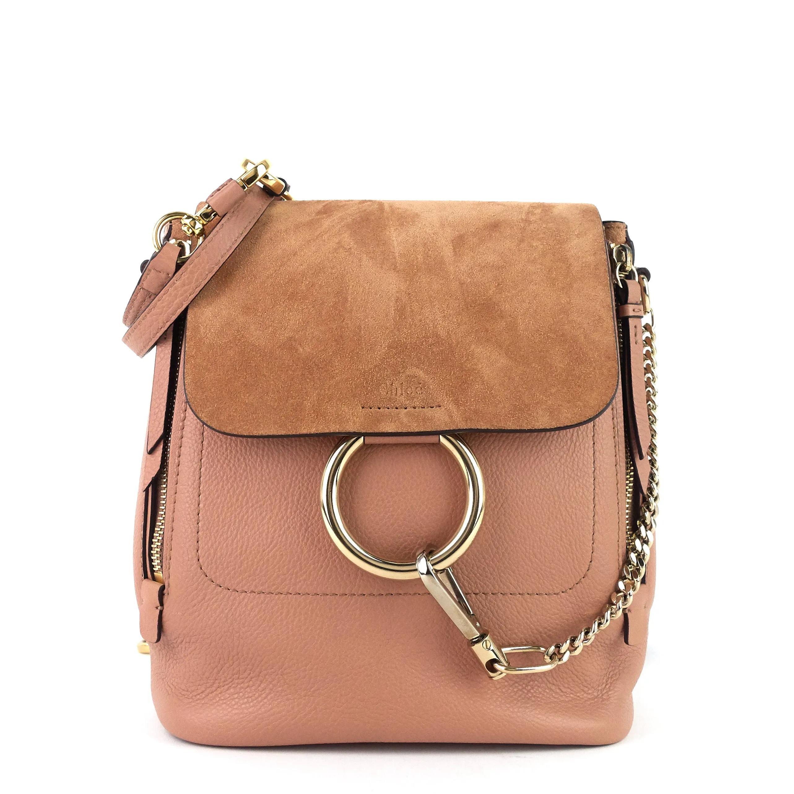 Faye Calfskin and Suede Backpack Bag Bags_Chloé