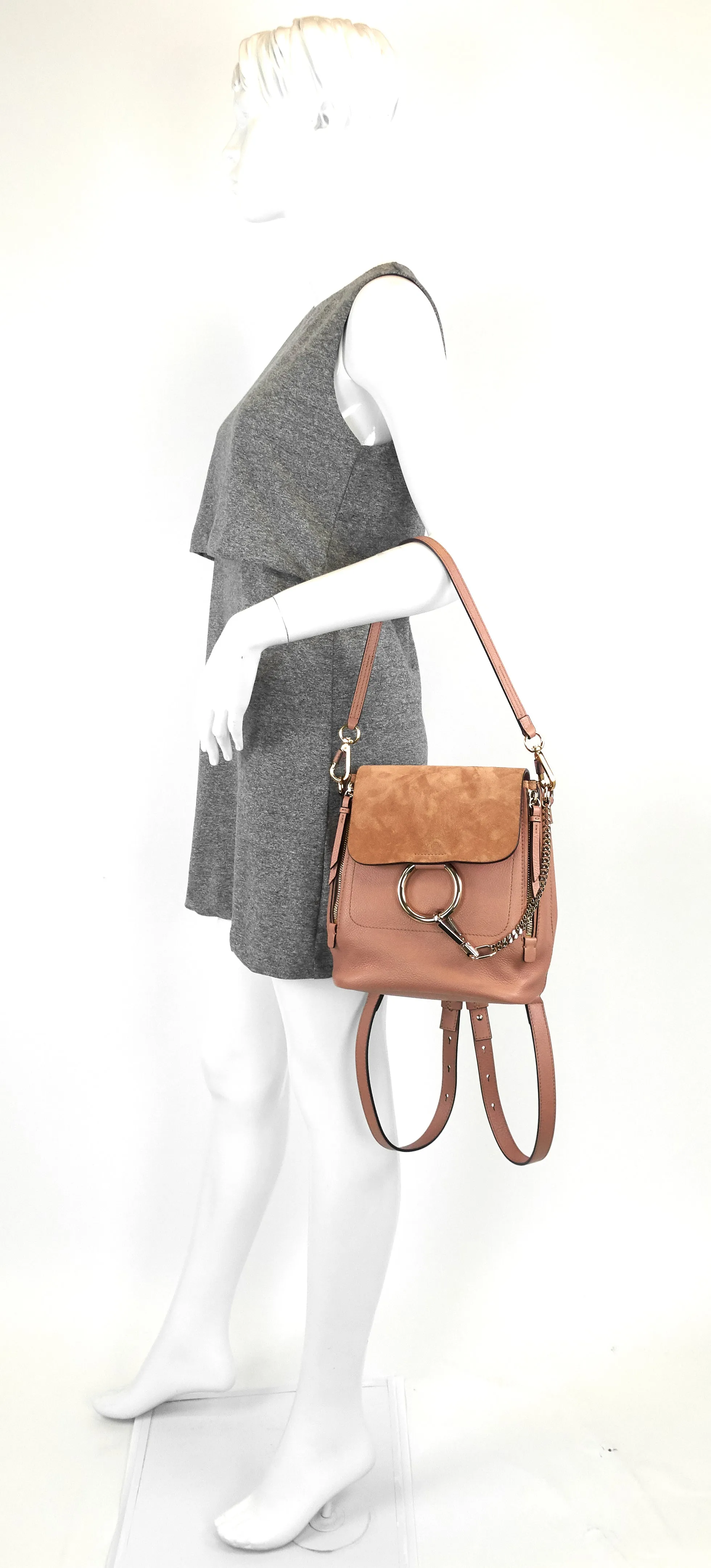 Faye Calfskin and Suede Backpack Bag Bags_Chloé