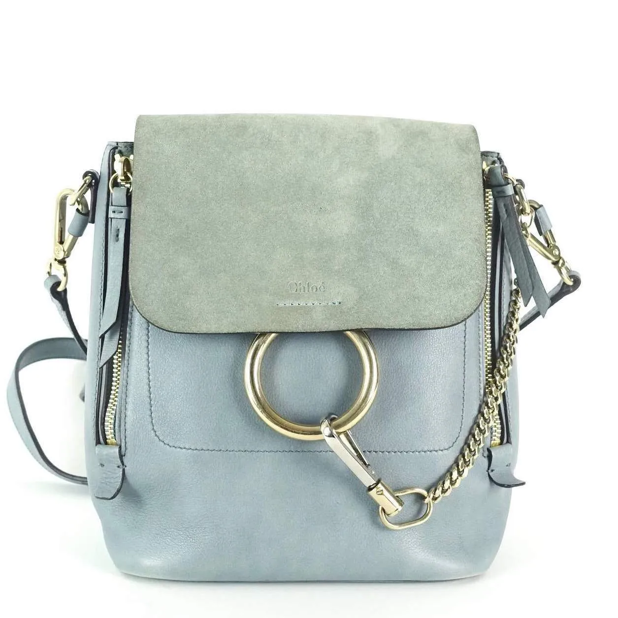 Faye Medium Suede and Calf Leather Backpack Bags_Chloé