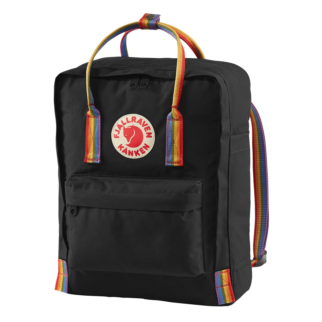 Fjallraven Kanken Classic Backpack Black Rainbow Pattern Fjällräven Kånken Bags
