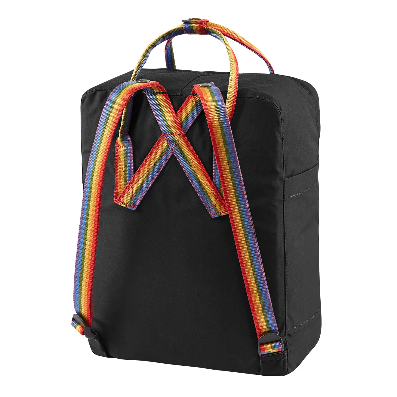 Fjallraven Kanken Classic Backpack Black Rainbow Pattern Fjällräven Kånken Bags