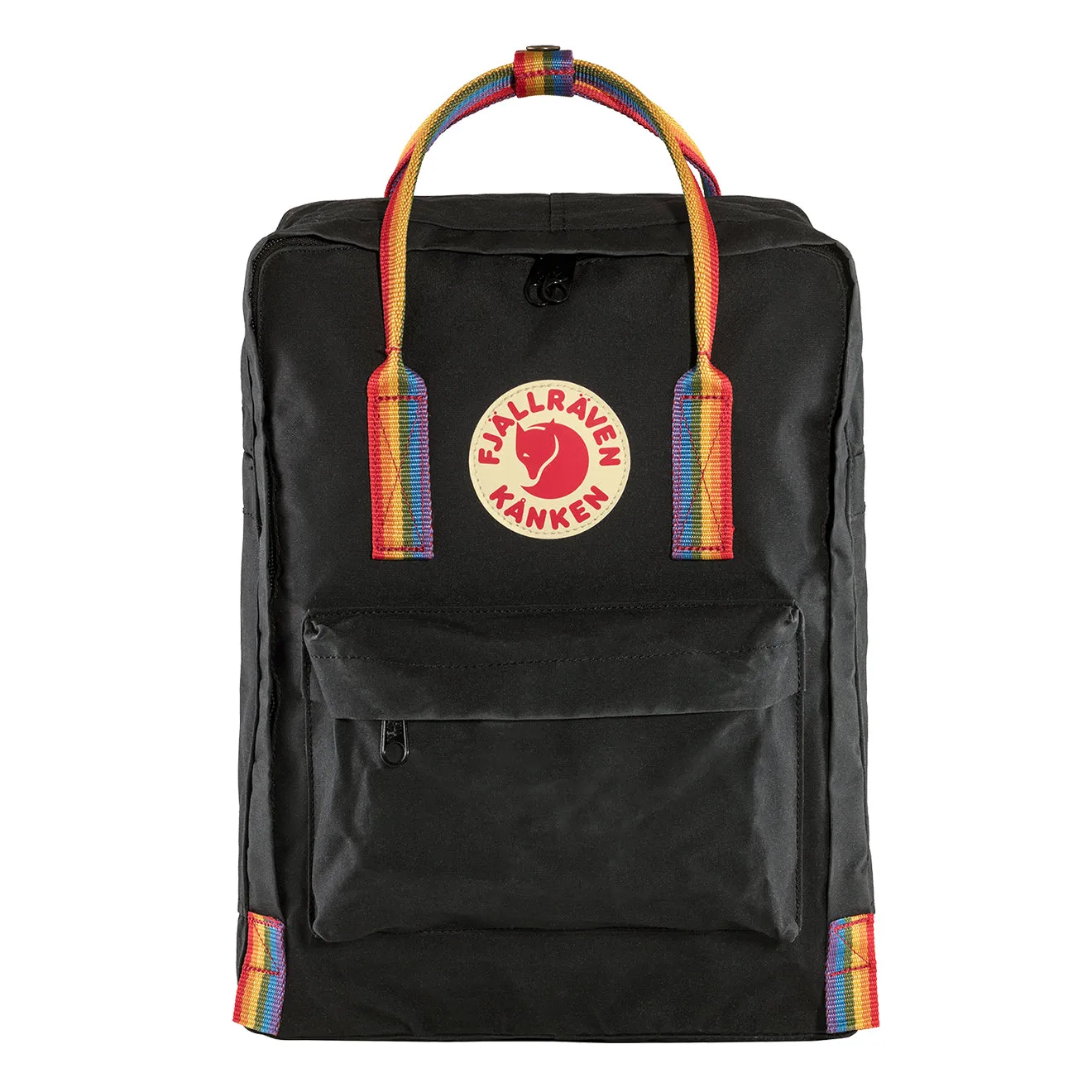 Fjallraven Kanken Classic Backpack Black Rainbow Pattern Fjällräven Kånken Bags