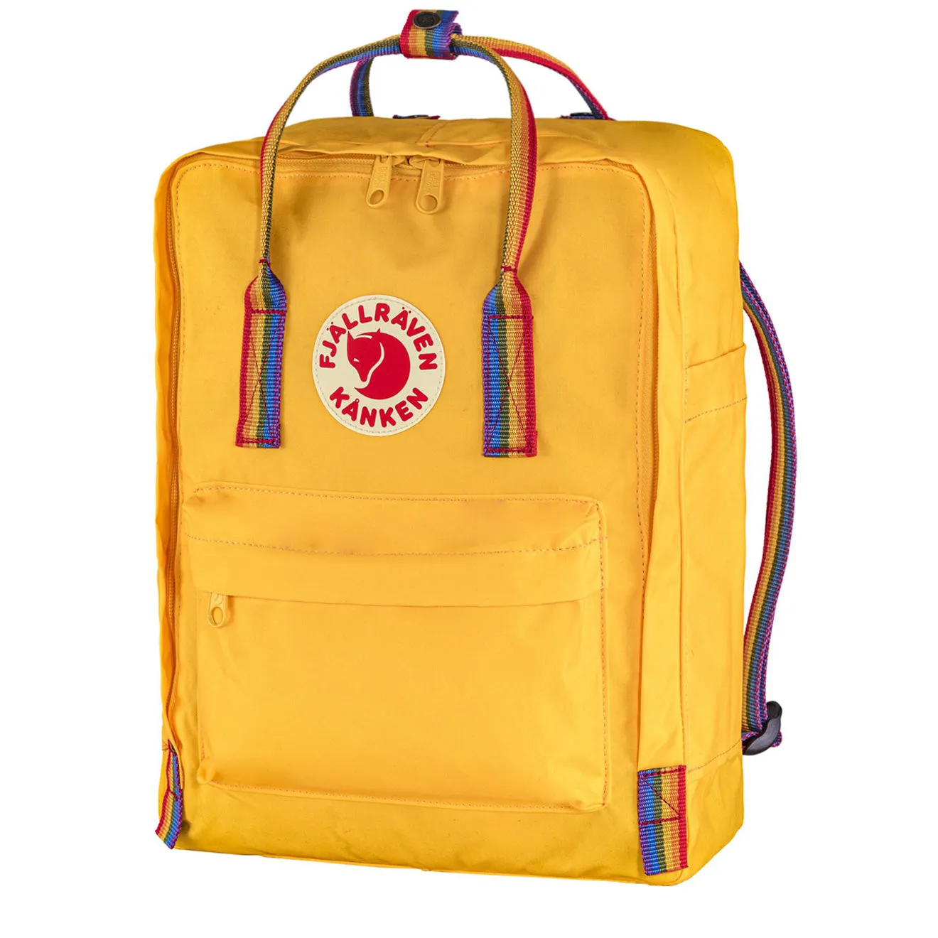 Fjallraven Kanken Classic Backpack Warm Yellow Rainbow Pattern Fjällräven Kånken Bags