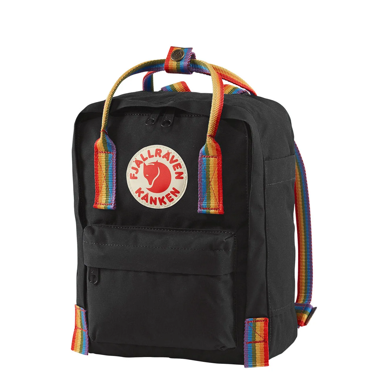 Fjallraven Kanken Rainbow Mini Black Rainbow Pattern Fjällräven Kånken Bags