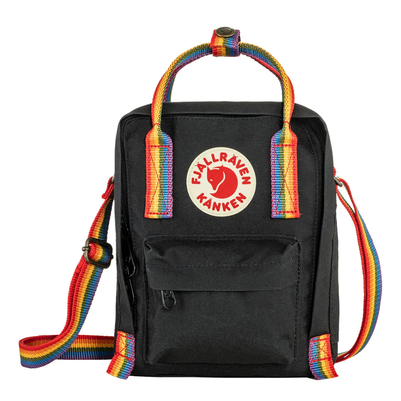 Fjallraven Kanken Rainbow Sling Black-Rainbow Pattern Fjällräven Kånken Bags