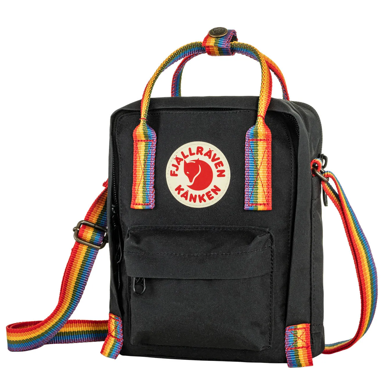 Fjallraven Kanken Rainbow Sling Black-Rainbow Pattern Fjällräven Kånken Bags